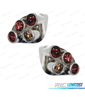 FANALI PER FORD FIESTA 96- LED CRISTALLO FONDO CROMATO