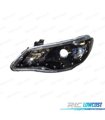 FARI HONDA CIVIC 4P 05- LUCE DIURNA LED FONDO NERO