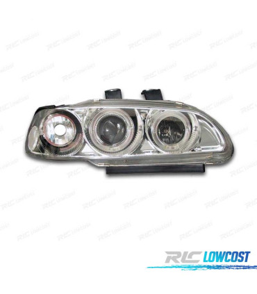 FARI PER HONDA CIVIC 4P 92-95 ANGEL EYES FONDO CROMATO
