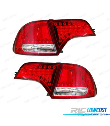 FANALI PER HONDA CIVIC HYBRID 4P 06- LED ROSSO CROMATO