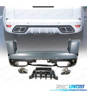 PARAURTI POSTERIORE RANGE ROVER SPORT L494 18- LOOK SVR + TERMINALI DI SCARICO