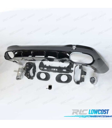 DIFFUSORE MERCEDES CLA C117 16-19 AMG NERO LUCIDO + TERMINALI DI SCARICO