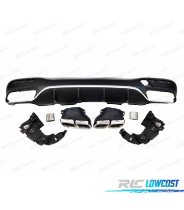DIFFUSORE PER MERCEDES W166 GLE 350 LOOK AMG GLE63 CON TERMINALI DI SCARICO