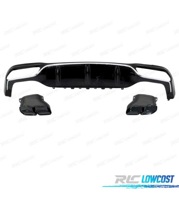 DIFFUSORE MERCEDES W213 4P LOOK AMG E63 + TERMINALI DI SCARICO NERI