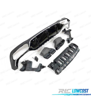 DIFFUSORE MERCEDES W213 4P LOOK AMG E63 + TERMINALI DI SCARICO NERI