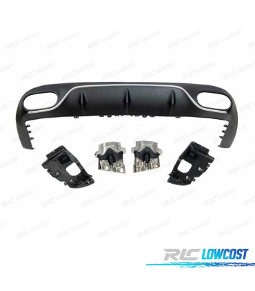 DIFFUSORE MERCEDES W213 COUPE C238 LOOK E53 TERMINALI DI SCARICO NERO CROMATO