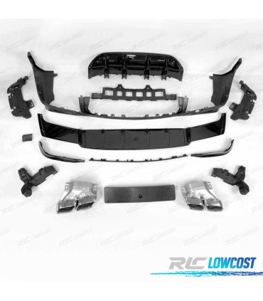 DIFFUSORE MERCEDES CLASSE GLC X253 19- LOOK AMG GLC63 + TERMINALI DI SCARICO