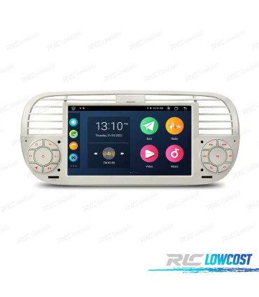 RADIO GPS ANDROID 12 PER FIAT 500 07-15 BIANCO