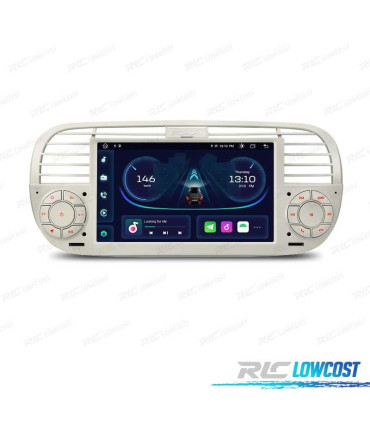 RADIO GPS ANDROID 12 PER FIAT 500 07-15 BIANCO