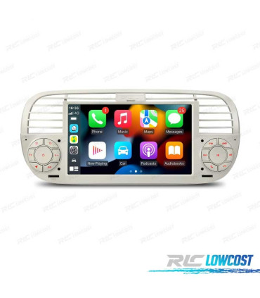 RADIO GPS ANDROID 12 PER FIAT 500 07-15 BIANCO