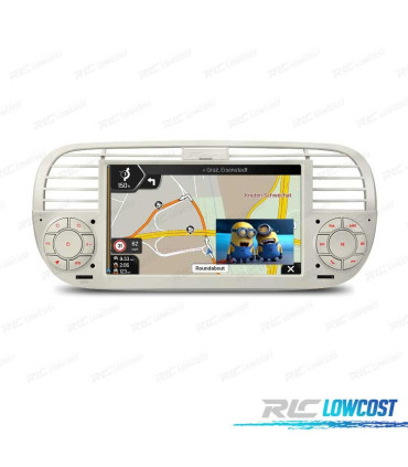 RADIO GPS ANDROID 12 PER FIAT 500 07-15 BIANCO