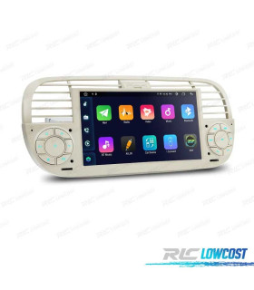 RADIO GPS ANDROID 12 PER FIAT 500 07-15 BIANCO