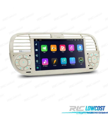 RADIO GPS ANDROID 12 PER FIAT 500 07-15 BIANCO