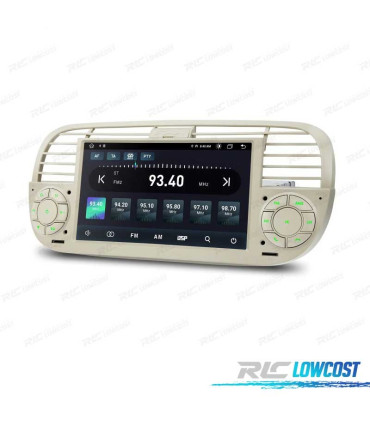 RADIO GPS ANDROID 12 PER FIAT 500 07-15 BIANCO