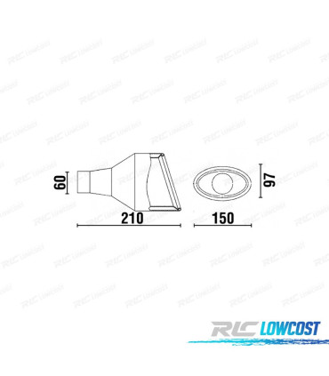 TERMINALE SCARICO POSTERIORE DESTRO UNIVERSALE LOOK CUPRA 3 OVALE