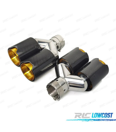 TERMINALI DI SCARICO BMW LOOK M PERFORMANCE IN CARBONIO DORATO
