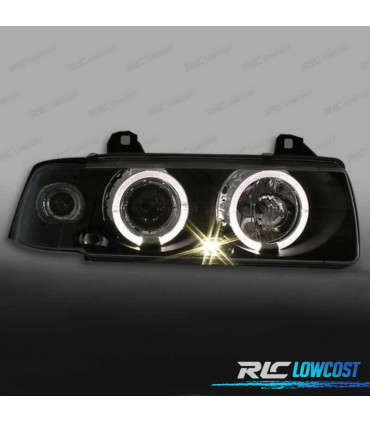 FARI PER BMW E36 90-99 ANGEL EYES FONDO NERO