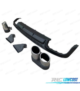 DIFFUSORE AUDI A6 S LINE 19- LOOK S6 + TERMINALI DI SCARICO CROMATI