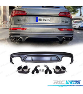 DIFFUSORE AUDI Q5 S LINE 18-20 LOOK SQ5 + TERMINALI DI SCARICO CROMATI