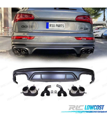 DIFFUSORE AUDI Q5 S LINE 18-20 LOOK SQ5 + TERMINALI DI SCARICO CROMATI