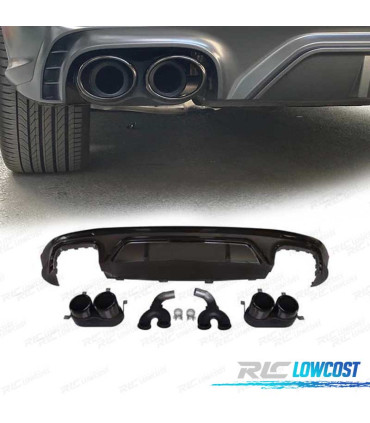 DIFFUSORE AUDI Q5 S LINE 18-20 LOOK SQ5 CON TERMINALI DI SCARICO NERI