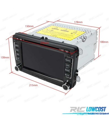 RADIO GPS ANDROID 13 PER VOLKSWAGEN VW SEAT SKODA TOURAN 7" USB GPS TATTILE HD