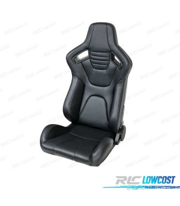SEDILE BAQUET UNIVERSALE IN PELLE NERA LOOK EVO