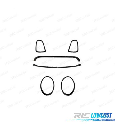 TELAI FARI GRIGLIA PER MINI R56 R57 R58 07-13 LOOK JCW NERO LUCIDO