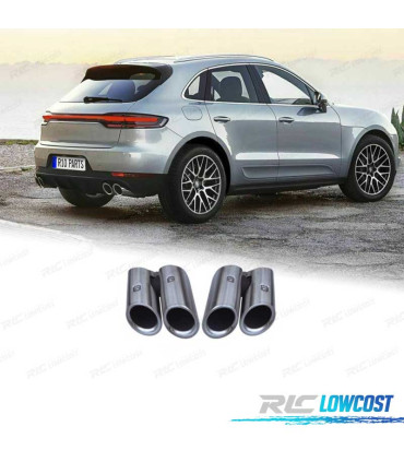 TERMINALI SCARICO PORSCHE MACAN 18- LOOK GTS ARGENTO OPACO