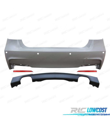 PARAURTI POSTERIORE BMW F30 12-19 LOOK M TECH PDC DOPPIO SCARICO