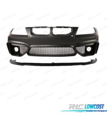 PARAURTI ANTERIORE PER BMW E90 E91 05-08 LOOK M4 PDC GRIGLIE NEBBIA SPOILER LIP