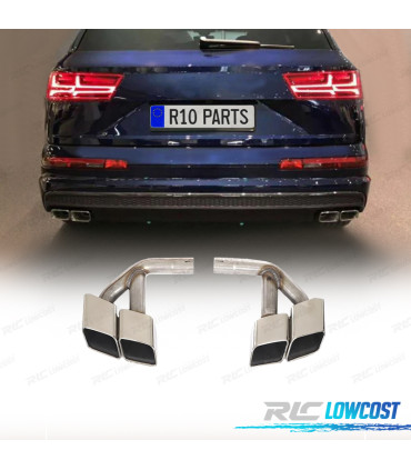 TERMINALI SCARICO AUDI Q7 2.0T BENZINA 16-19 LOOK SQ7 ARGENTO