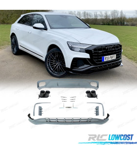 KIT CARROZZERIA PER AUDI Q8 LOOK ABT RSQ8 19-23 DIFFUSORE LIP ANTERIORE TERMINALI