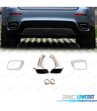 TERMINALI SCARICO POSTERIORI BMW X6 E71 E72 08-14 QUADRA PLATA