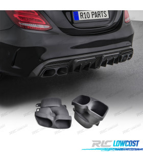 TERMINALI SCARICO MERCEDES W205 C205 14- LOOK BRABUS NERO