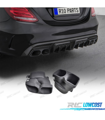 TERMINALI SCARICO MERCEDES W205 C205 14- LOOK BRABUS NERO