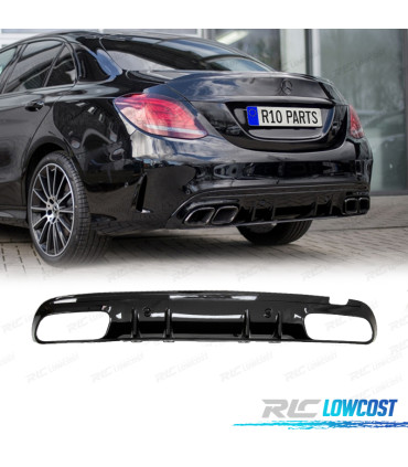 DIFFUSORE MERCEDES W205 SEDAN AMG 14-21 LOOK AMG C63 NERO