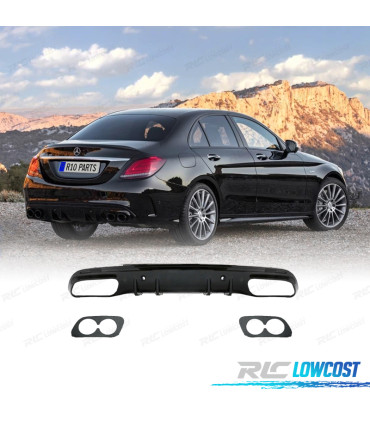 DIFFUSORE MERCEDES W205 SEDAN AMG 14- LOOK C43 NERO