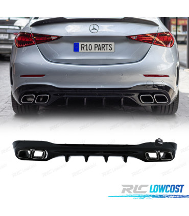DIFFUSORE MERCEDES W206 AMG 21- LOOK C63 COLLETTORE DI SCARICO CROMATO