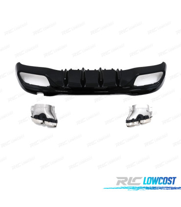 DIFFUSORE MERCEDES W206 AMG 21- LOOK C63 COLLETTORE DI SCARICO CROMATO