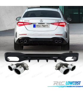 DIFFUSORE MERCEDES W206 AMG 21- LOOK C43 TERMINALI DI SCARICO CROMATO