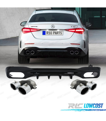 DIFFUSORE MERCEDES W206 AMG 21- LOOK C43 TERMINALI DI SCARICO CROMATO
