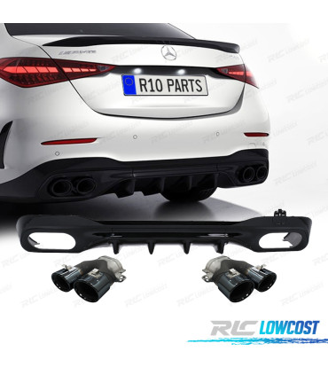 DIFFUSORE MERCEDES W206 AMG 21- LOOK C43 TERMINALI DI SCARICO NERO