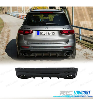 DIFFUSORE MERCEDES X247 20- LOOK GLB35 TERMINALI DI SCARICO NERO