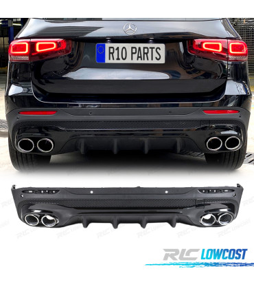 DIFFUSORE MERCEDES X247 20- LOOK GLB45 + CODE DI SCARICO CROMATO