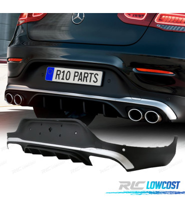 DIFFUSORE MERCEDES GLC C253 COUPE AMG 15-18 LOOK GLC43 ARGENTO