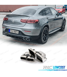 TERMINALI SCARICO MERCEDES GLC W253 X253 C253 15-18 LOOK GLC63 CROMO