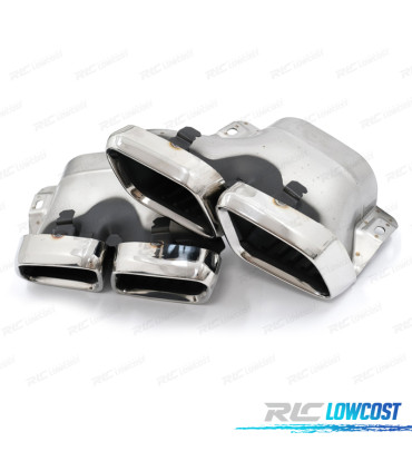 TERMINALI SCARICO MERCEDES GLC W253 X253 C253 15-18 LOOK GLC63 CROMO