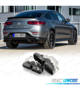 TERMINALI SCARICO MERCEDES GLC W253 X253 C253 15-18 LOOK GLC63 NERO