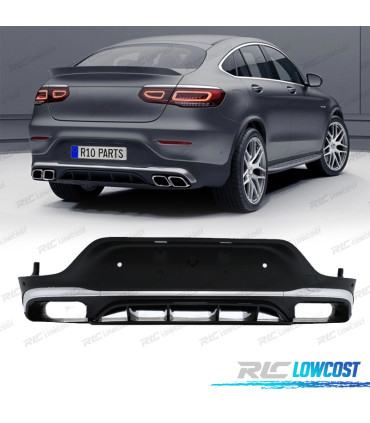 DIFFUSORE PER MERCEDES GLC C253 COUPE AMG 16-22 LOOK GLC63 ARGENTO